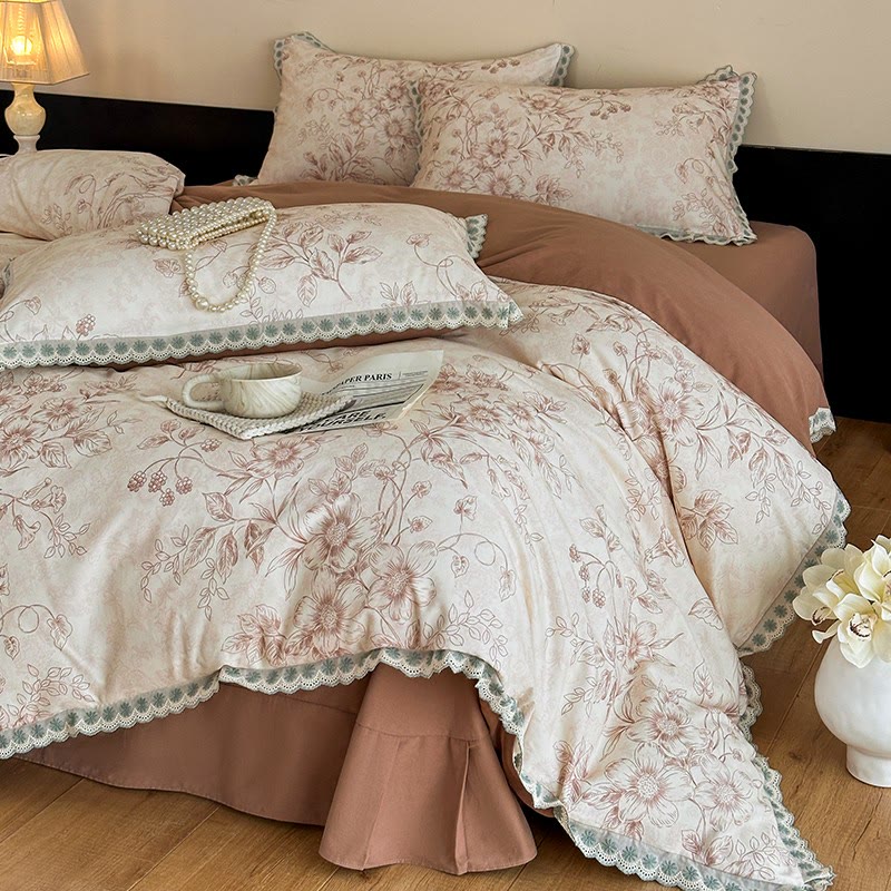 Biancheria da letto in puro cotone vintage botanico Ownkoti - image 15