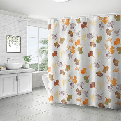 Elegante tenda da doccia con foglie di ginkgo - image 1