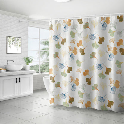 Elegante tenda da doccia con foglie di ginkgo - image 9