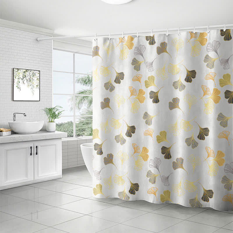 Elegante tenda da doccia con foglie di ginkgo - image 11