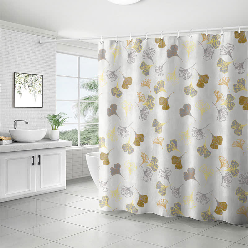 Elegante tenda da doccia con foglie di ginkgo - image 13