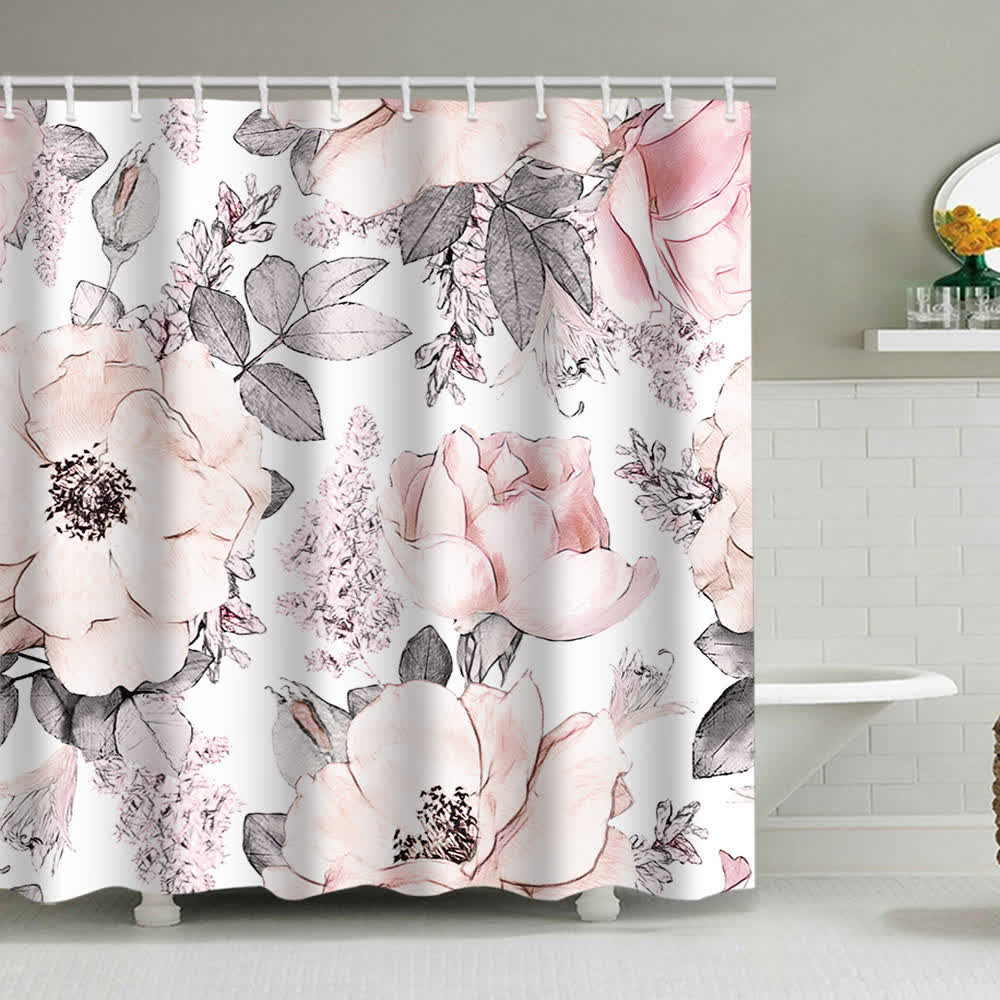 Tenda da doccia con stampa floreale di lusso - B - 180cm x 230cm - image 1