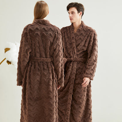 Accappatoio unisex in peluche con trama ondulata - image 2