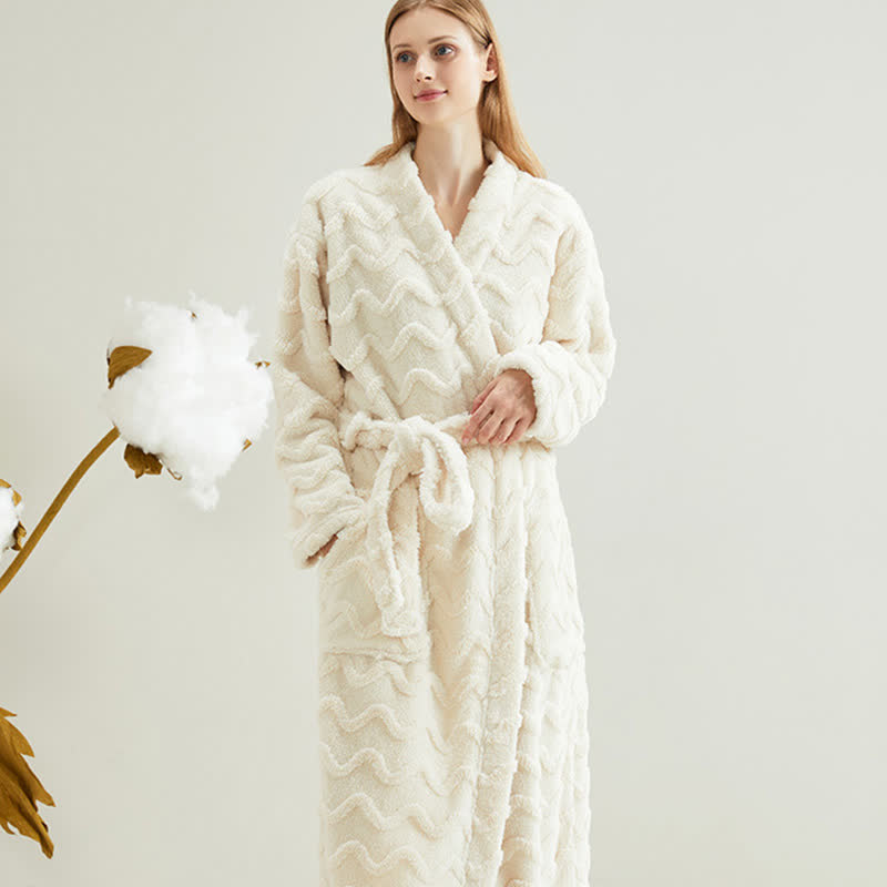 Accappatoio unisex in peluche con trama ondulata - image 6