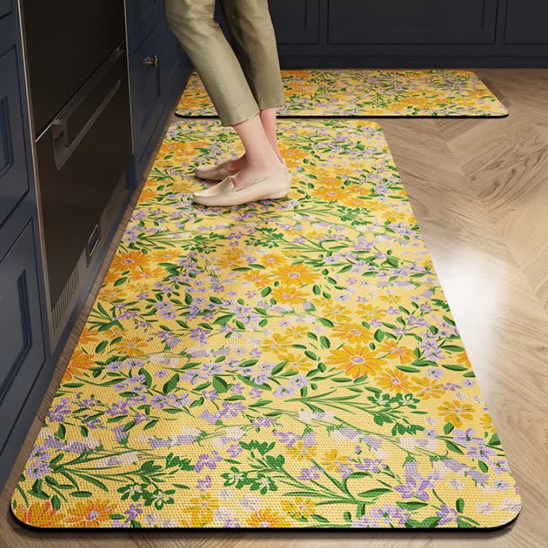 Tappeto da cucina assorbente Rustic Daisy - Giallo - 60cm x 90cm+60cm x 200cm - image 2