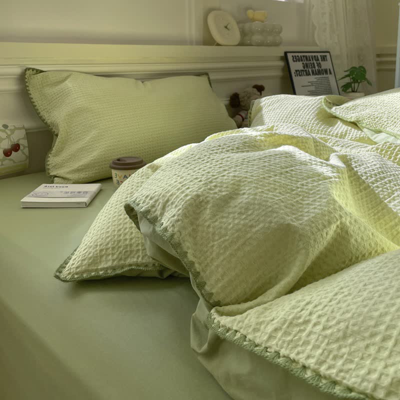Biancheria da letto in puro cotone con trama a nido d'ape - image 2