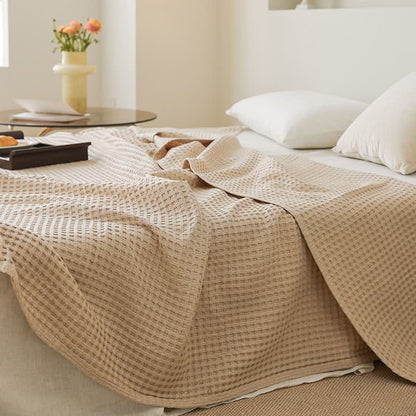Coperta in garza di cotone a nido d'ape - Cachi - 200cm x 230cm - image 4