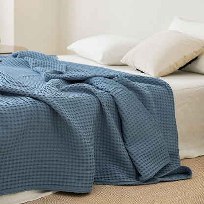 Coperta in garza di cotone a nido d'ape - Blu - 200cm x 230cm - image 5