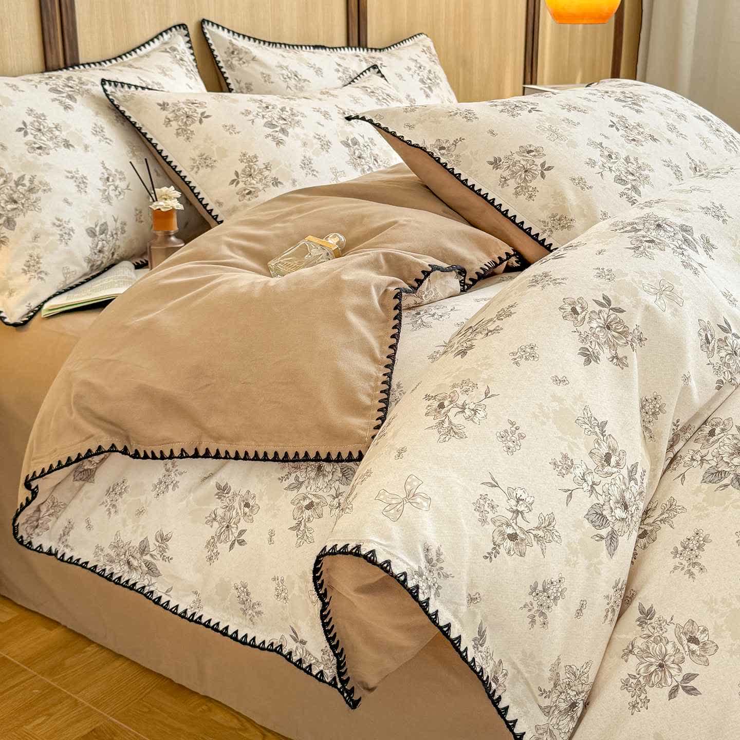 Set di biancheria da letto in cotone spazzolato floreale - Matrimoniale Grande - image 0