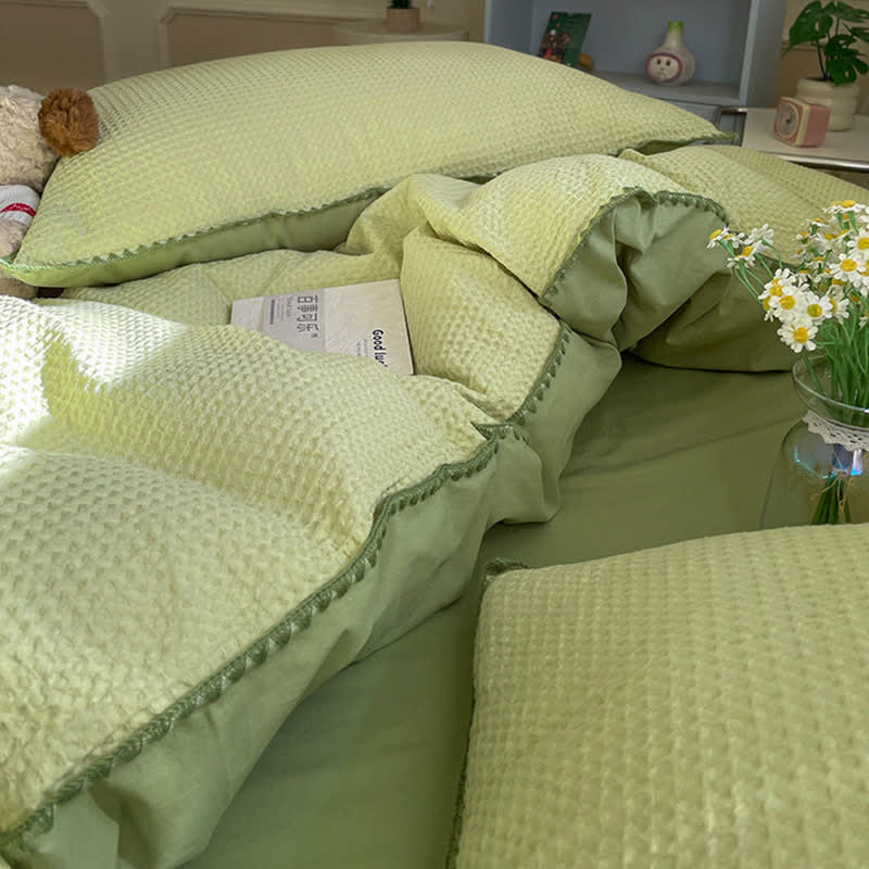 Biancheria da letto in puro cotone con trama a nido d'ape - image 8