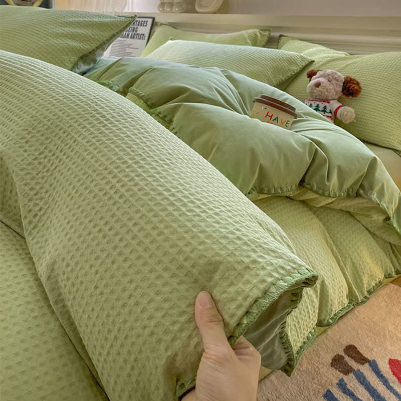 Biancheria da letto in puro cotone con trama a nido d'ape - image 3