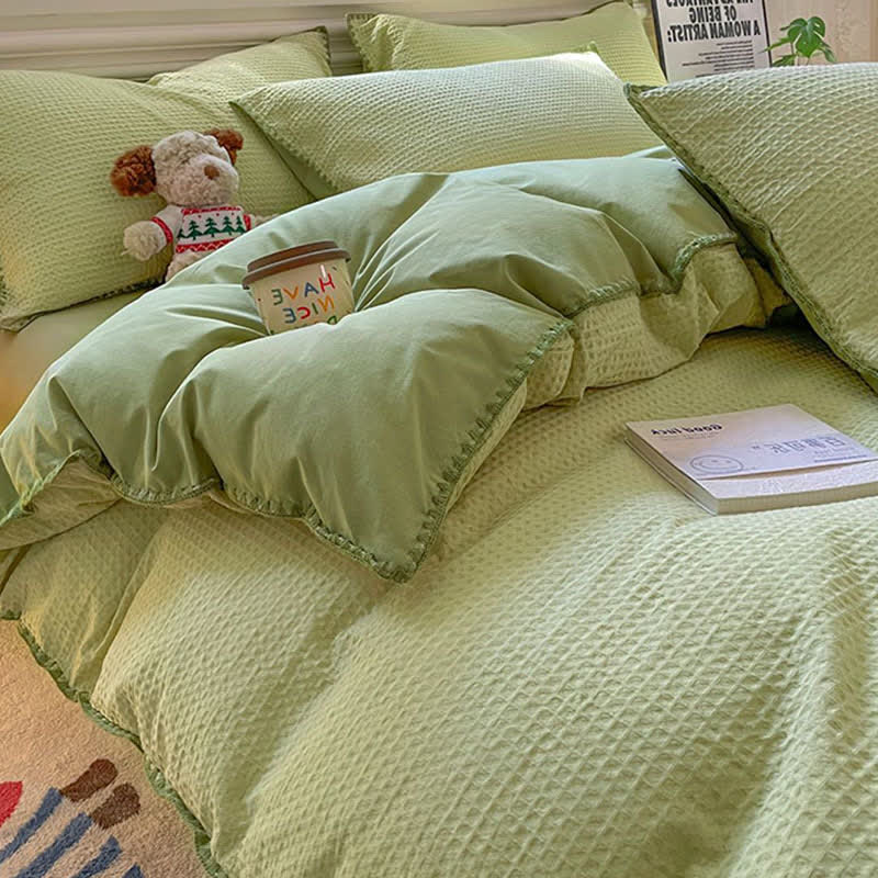 Biancheria da letto in puro cotone con trama a nido d'ape - image 6
