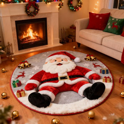 Tappeto natalizio effetto 3D con Babbo Natale - image 1