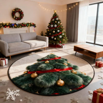 Tappeto 3D con albero di Natale Jingle Bell - 140cm x 140cm - image 0