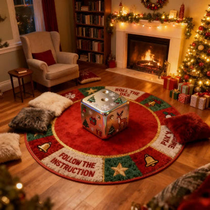 Tappeto effetto 3D a forma di dado ispirato al Natale - image 2