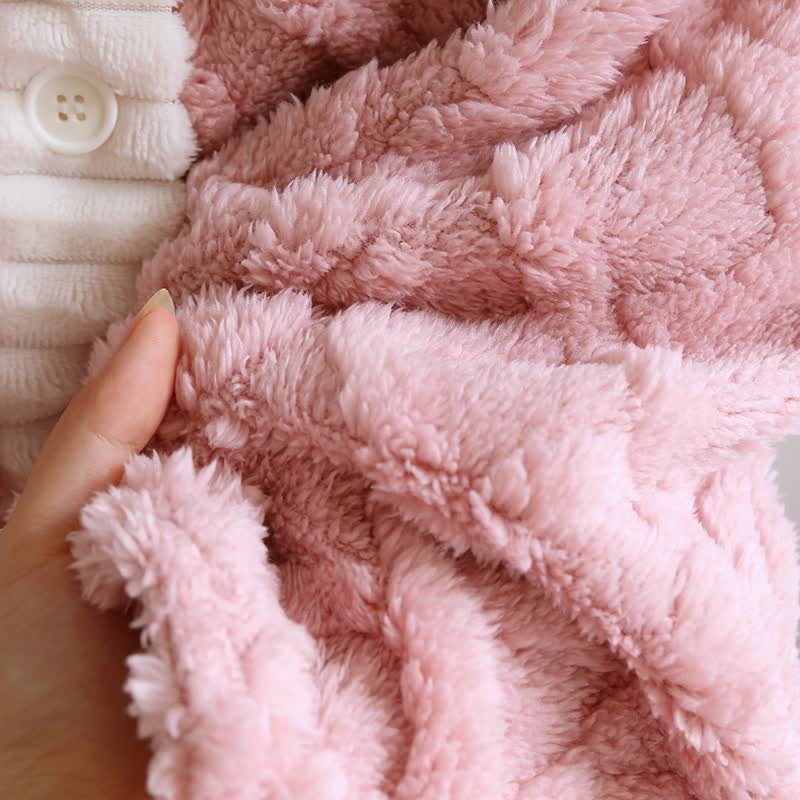Camicia da notte con bottoni in peluche con trama a rombi - image 11