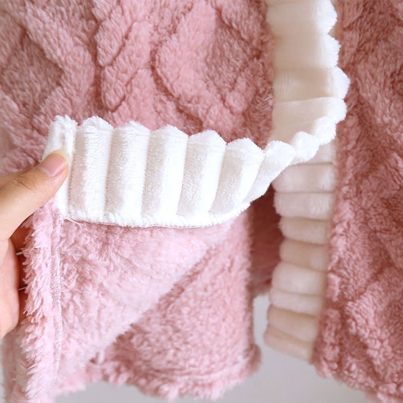 Camicia da notte con bottoni in peluche con trama a rombi - image 10