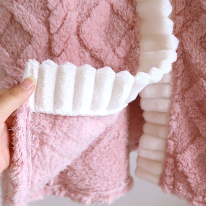 Camicia da notte con bottoni in peluche con trama a rombi - image 10