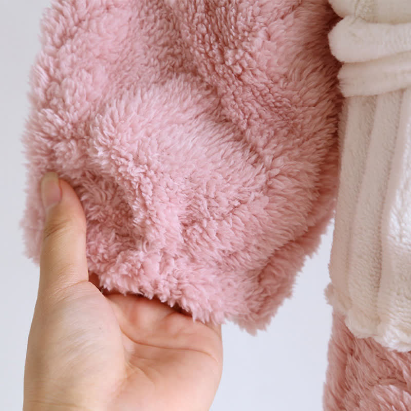 Camicia da notte con bottoni in peluche con trama a rombi - image 9
