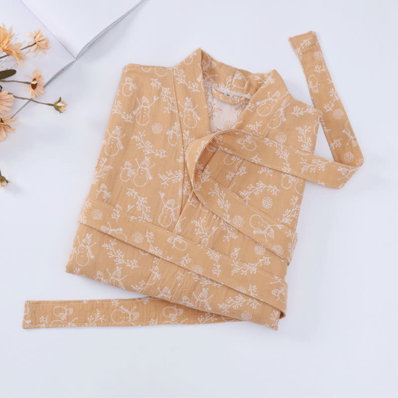 Accappatoio per bambini in garza di cotone con ramo di pupazzo di neve - image 10