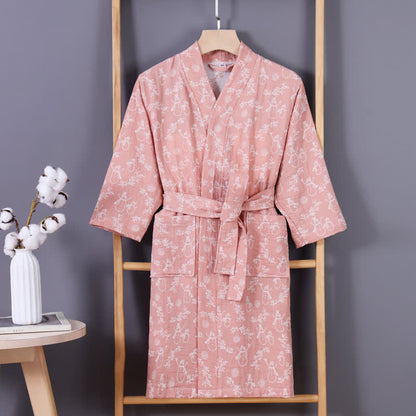 Accappatoio per bambini in garza di cotone con ramo di pupazzo di neve - Rosa - Bambino: 135-150 cm - image 3