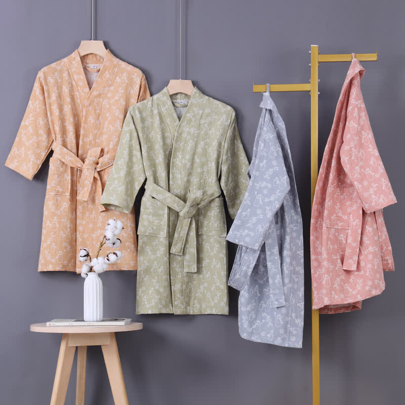 Accappatoio per bambini in garza di cotone con ramo di pupazzo di neve - image 2