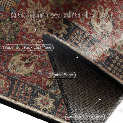 Tappeto rettangolare lavabile in stile persiano vintage - image 6