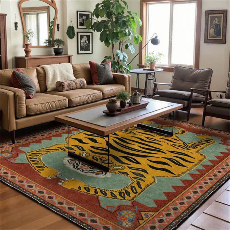 Tappeto rettangolare pieghevole con tigre tibetana - 243*304cm - image 0