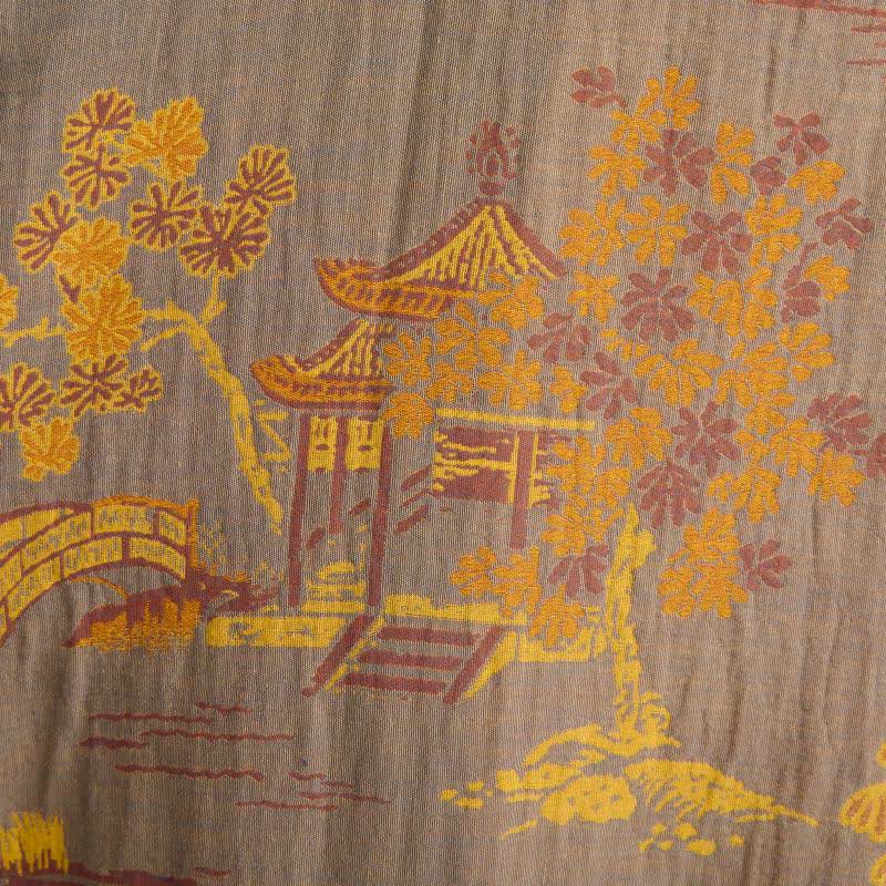 Kimono in garza di cotone jacquard con motivo paesaggistico - image 3