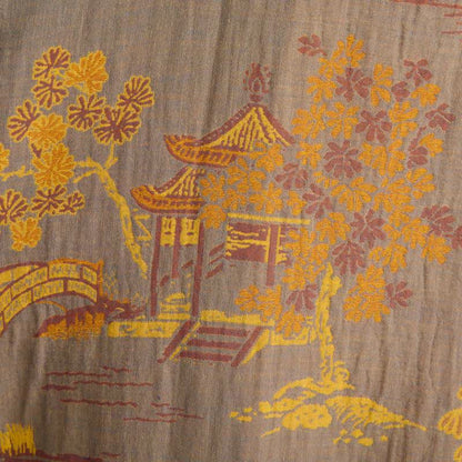 Kimono in garza di cotone jacquard con motivo paesaggistico - image 3