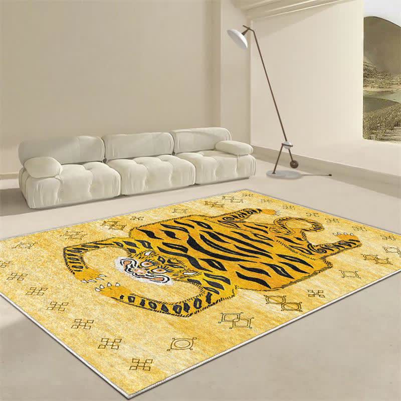 Tappeto etnico tibetano rettangolare con tigre - image 3