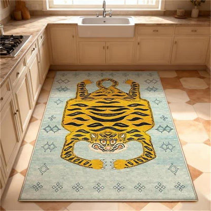 Tappeto etnico tibetano rettangolare con tigre - image 15