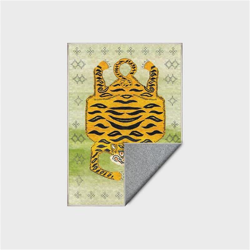 Tappeto etnico tibetano rettangolare con tigre - image 11