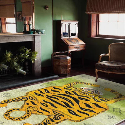 Tappeto etnico tibetano rettangolare con tigre - Verde chiaro - 243*304cm - image 6