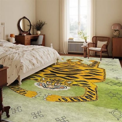 Tappeto etnico tibetano rettangolare con tigre - image 8