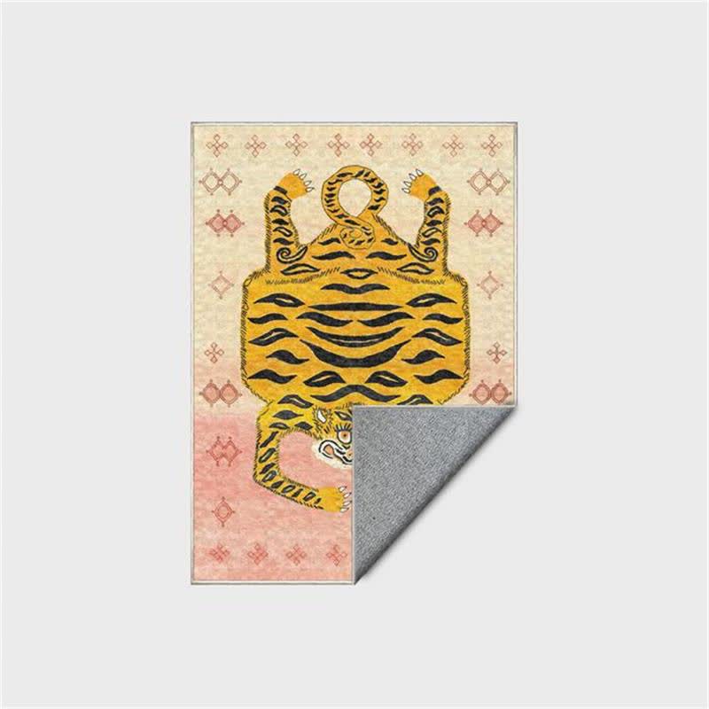 Tappeto etnico tibetano rettangolare con tigre - image 22