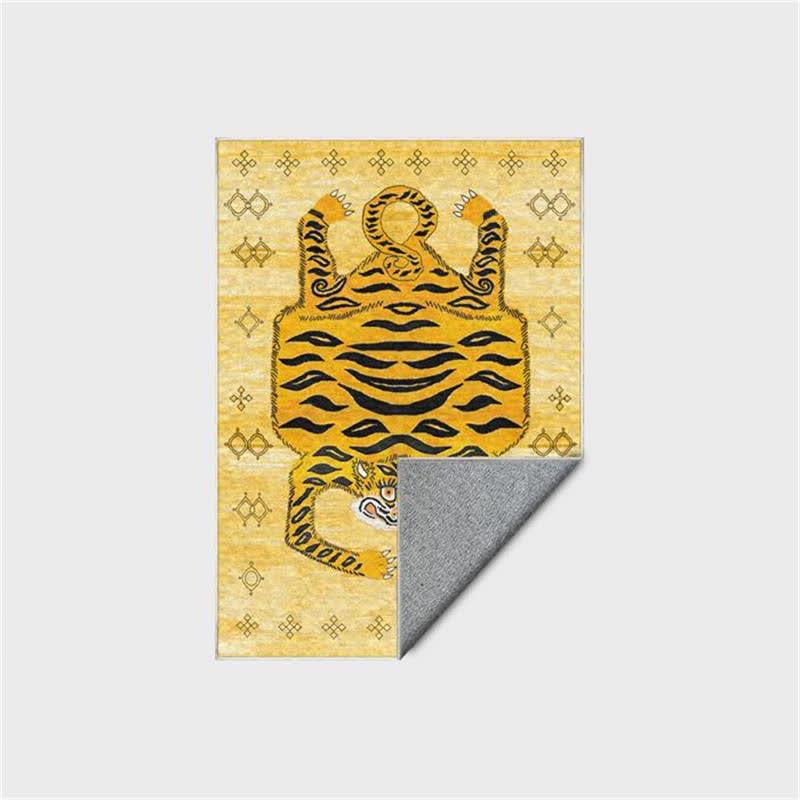 Tappeto etnico tibetano rettangolare con tigre - image 5