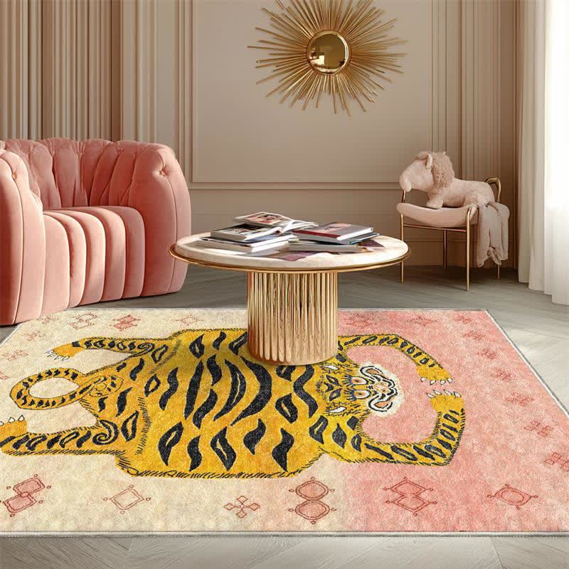 Tappeto etnico tibetano rettangolare con tigre - image 19