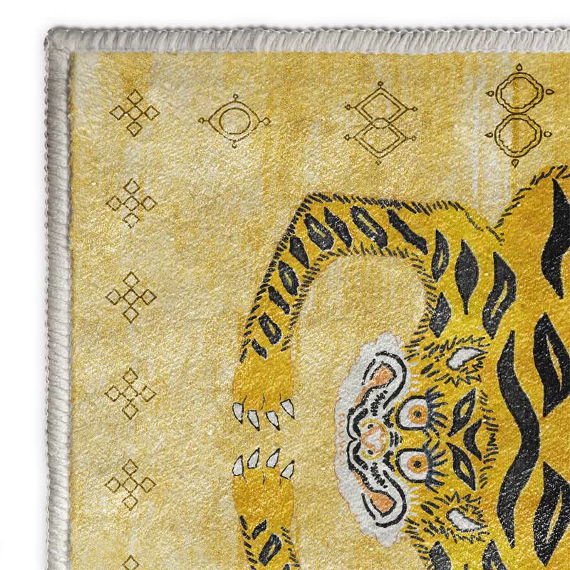 Tappeto etnico tibetano rettangolare con tigre - image 4