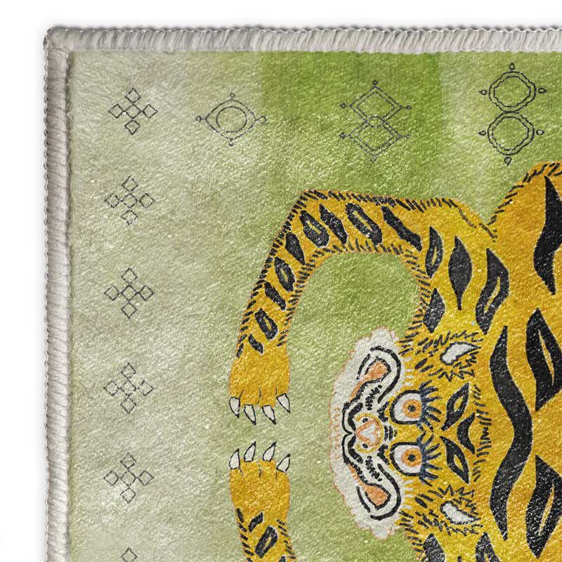 Tappeto etnico tibetano rettangolare con tigre - image 10