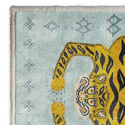 Tappeto etnico tibetano rettangolare con tigre - image 16