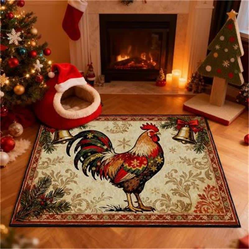 Tappeto rettangolare rustico con motivo a gallo in stile fattoria - 243*304cm - image 0