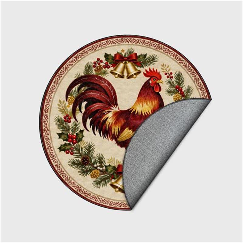Tappeto rotondo antiscivolo con gallo natalizio - image 10