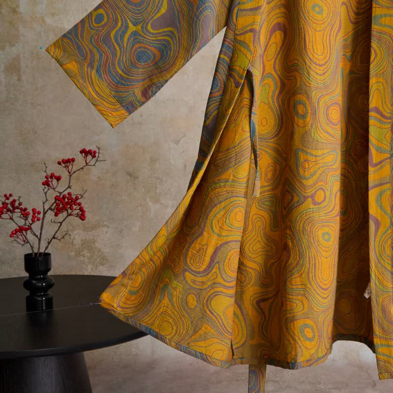 Kimono in cotone con motivo astratto artistico - image 7