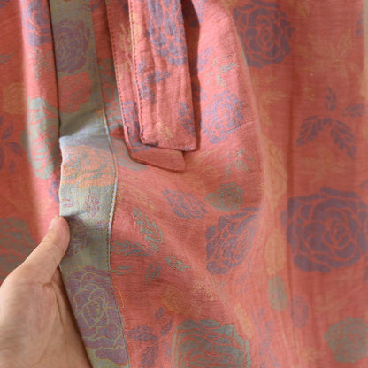 Kimono in garza di cotone con motivo a rose romantiche - image 5