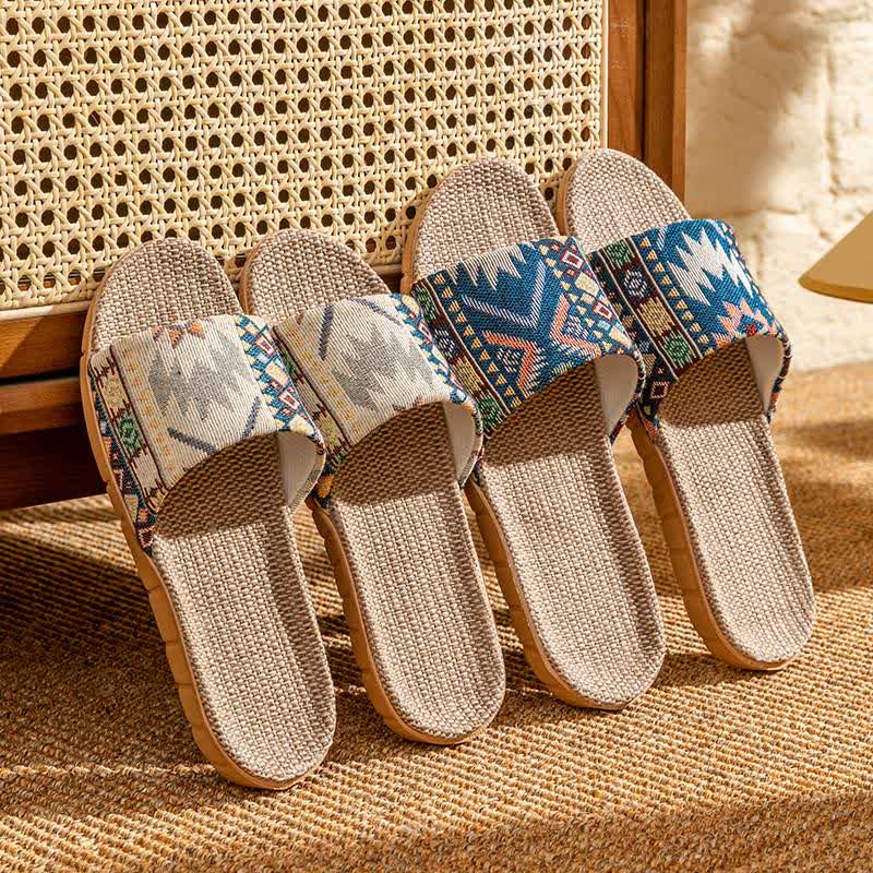 Pantofole da casa in rattan in stile etnico - image 0