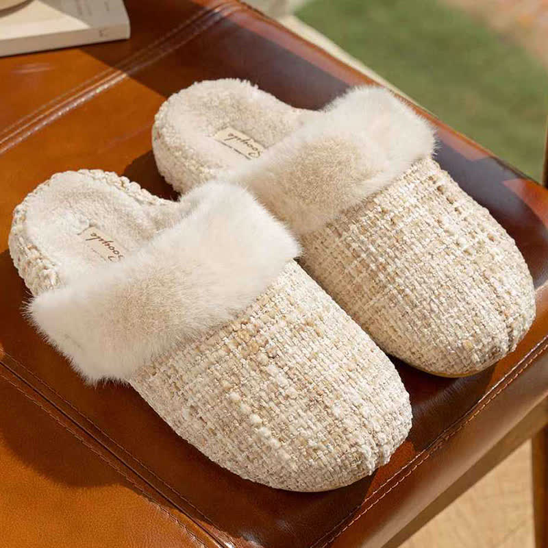 Pantofole calde e morbide con punta chiusa - Beige - L - image 3