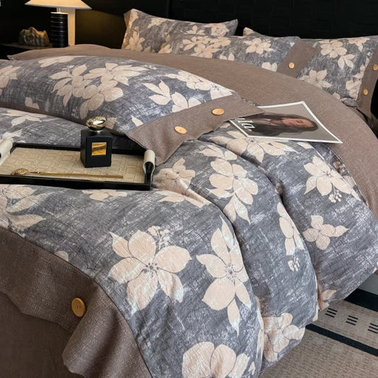 Set di biancheria da letto con bottoni in lino Lily (4 pezzi) - Matrimoniale Grande - image 0