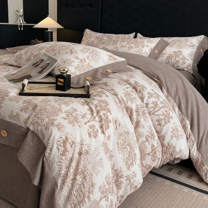 Set di biancheria da letto con bottoni in lino Vintage Tree (4 pezzi) - image 4