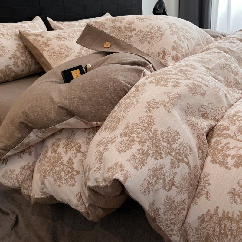Set di biancheria da letto con bottoni in lino Vintage Tree (4 pezzi) - image 3